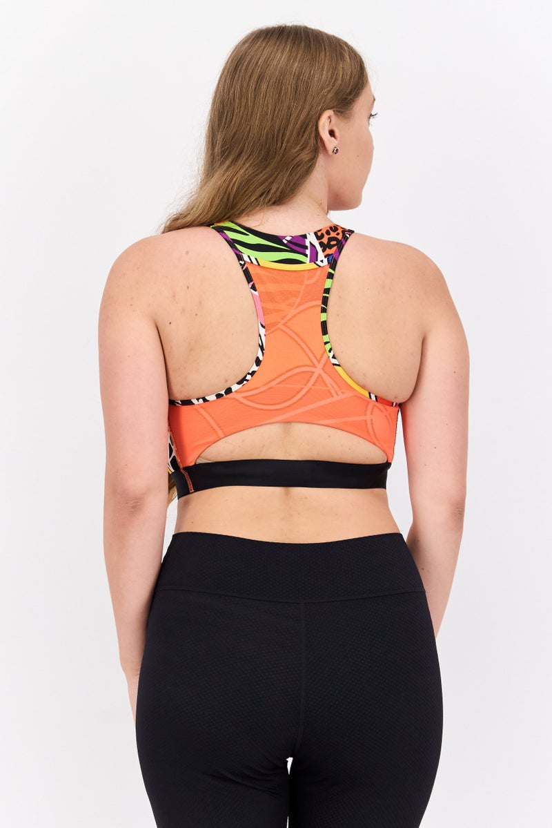 Adidas Women Allover Printed Padded Sports Bra, Multicolor - Image 3